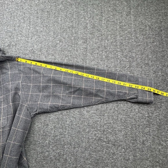 Viyella Wool Cotton Blend Flannel Sport Shirt Men 2XL XXL Plaid Check Gray Black - Picture 9 of 16